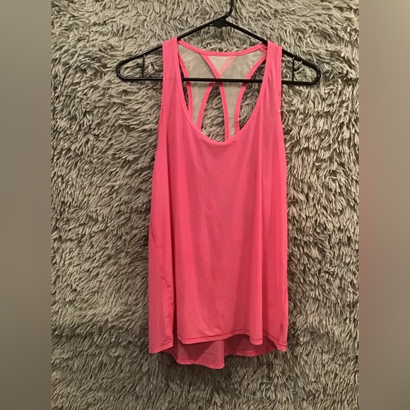 Lululemon Tranquil Tank in Pink Paradise Mesh Open Back Top no tag size 8 Rare - Picture 6 of 7